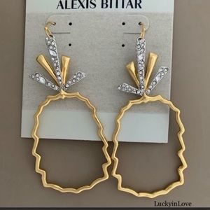 ALEXIS BITTAR • Modern Open Silhouette Pineapple Crystal Cut-Out Drop Earring